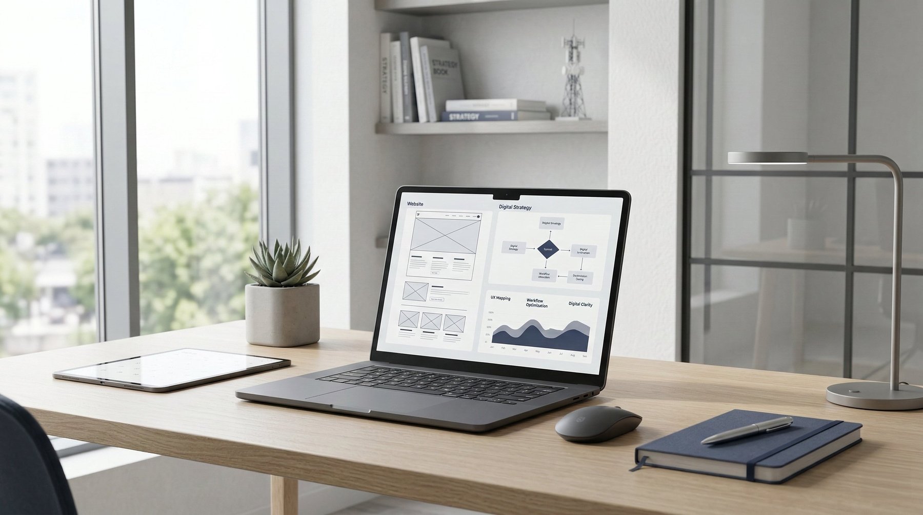 Modern website design and digital strategy work in progress